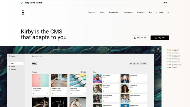 The Kirby homepage