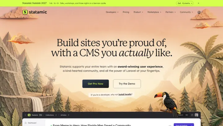 The Statamic homepage