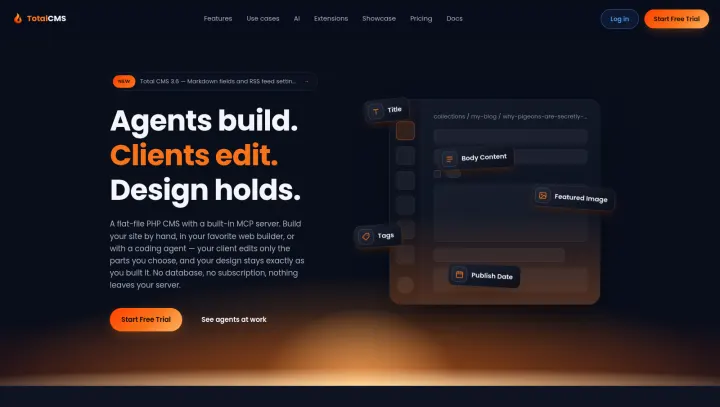 The Total CMS homepage