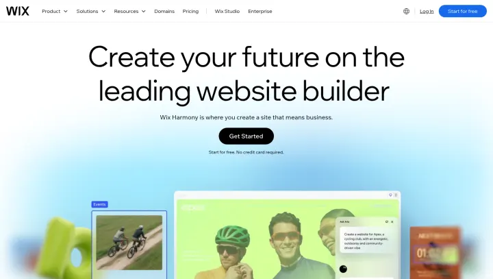 The Wix homepage