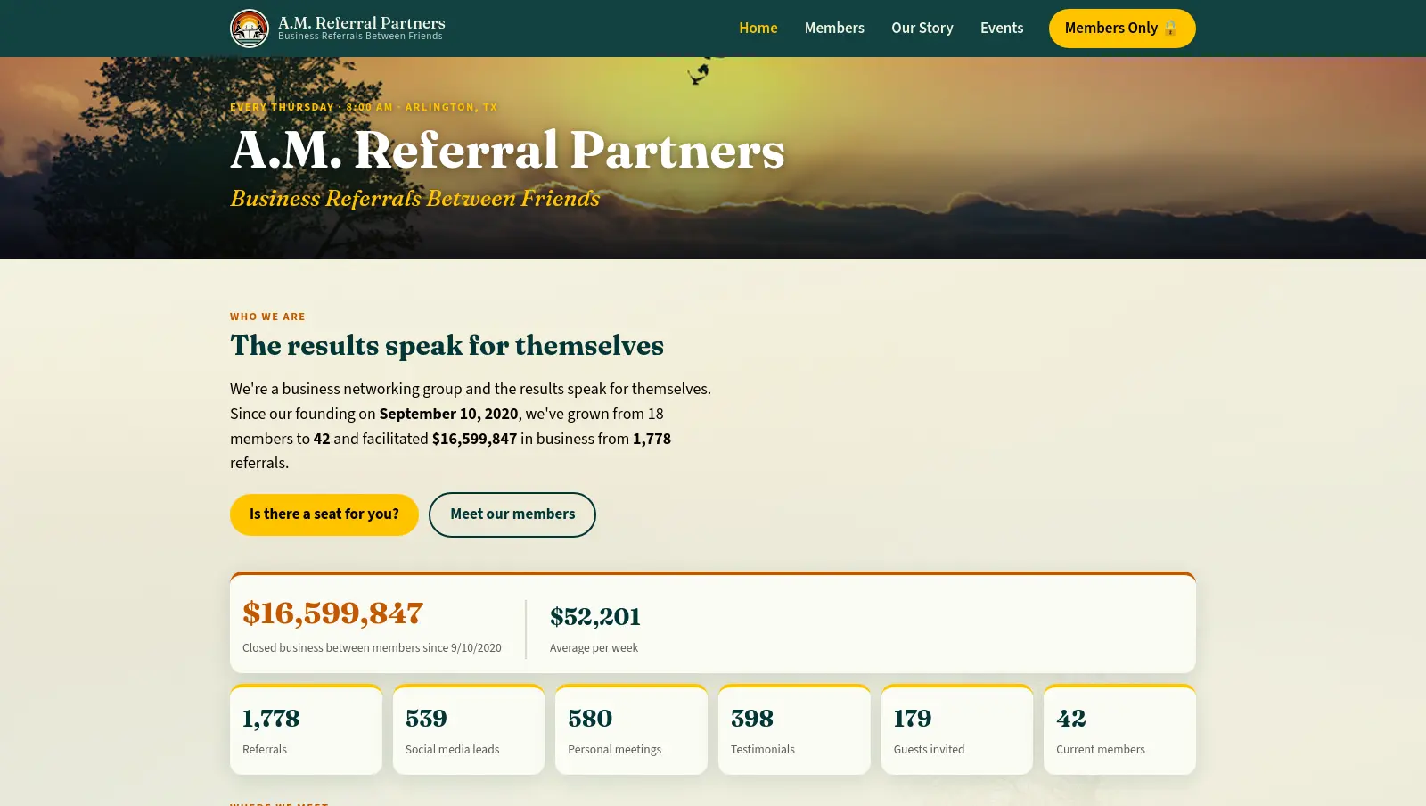 A.M. Referral Partners website