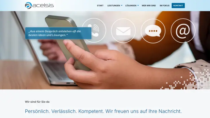The acelsis contact page