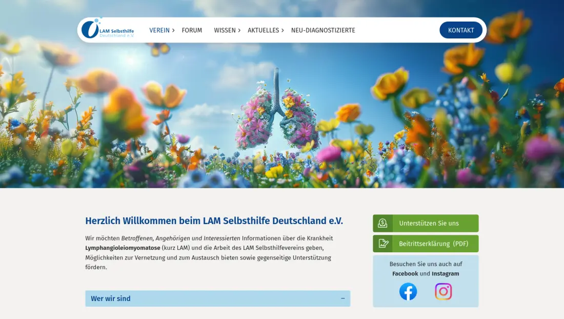 LAM Selbsthilfe Deutschland e.V. website