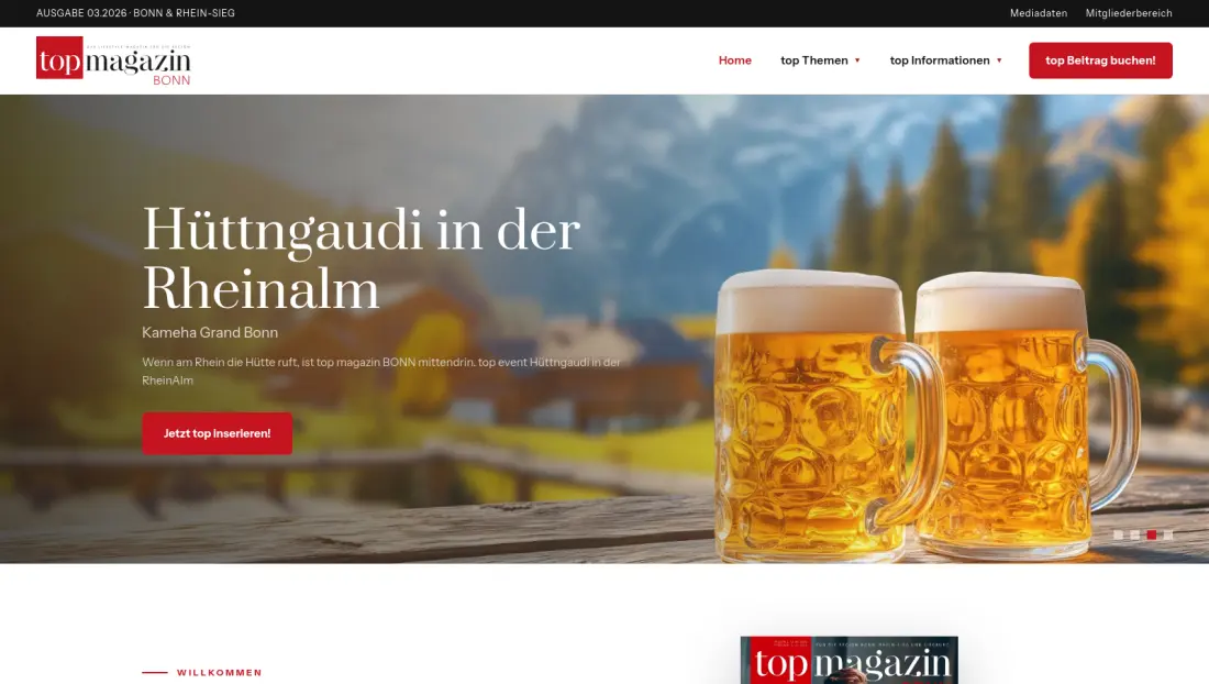 Top Magazin Bonn — lifestyle magazine for the Bonn region